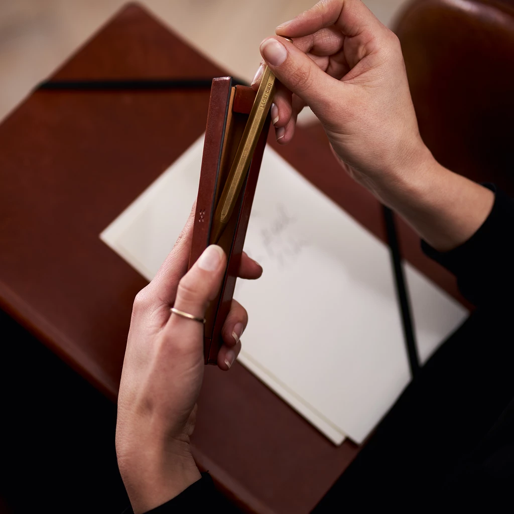 Leder Etui, Pen Case ETWEE Sleek Mokka
