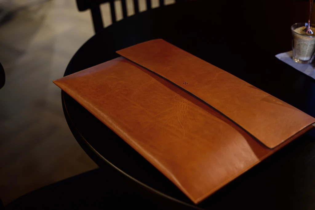 Leder Laptoptasche, Briefcase SLYMM chestnut