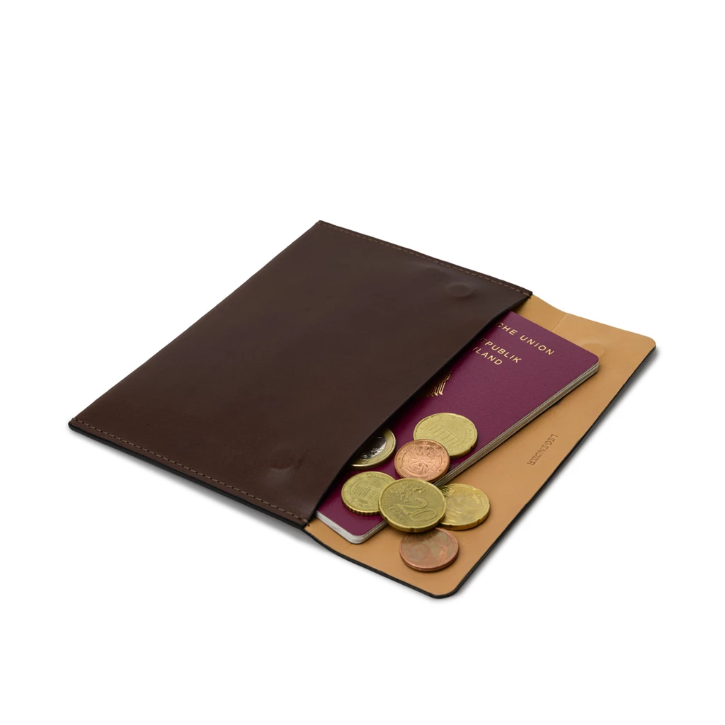 Leder Clutch, Mini Briefcase TRYP Mokka