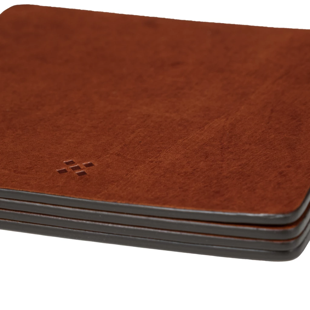 Leder Untersetzer, Leather Coaster DRYNK Chestnut