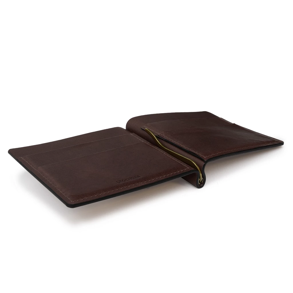 Leder Portemonnaie, Leather Wallet CLYP Mokka