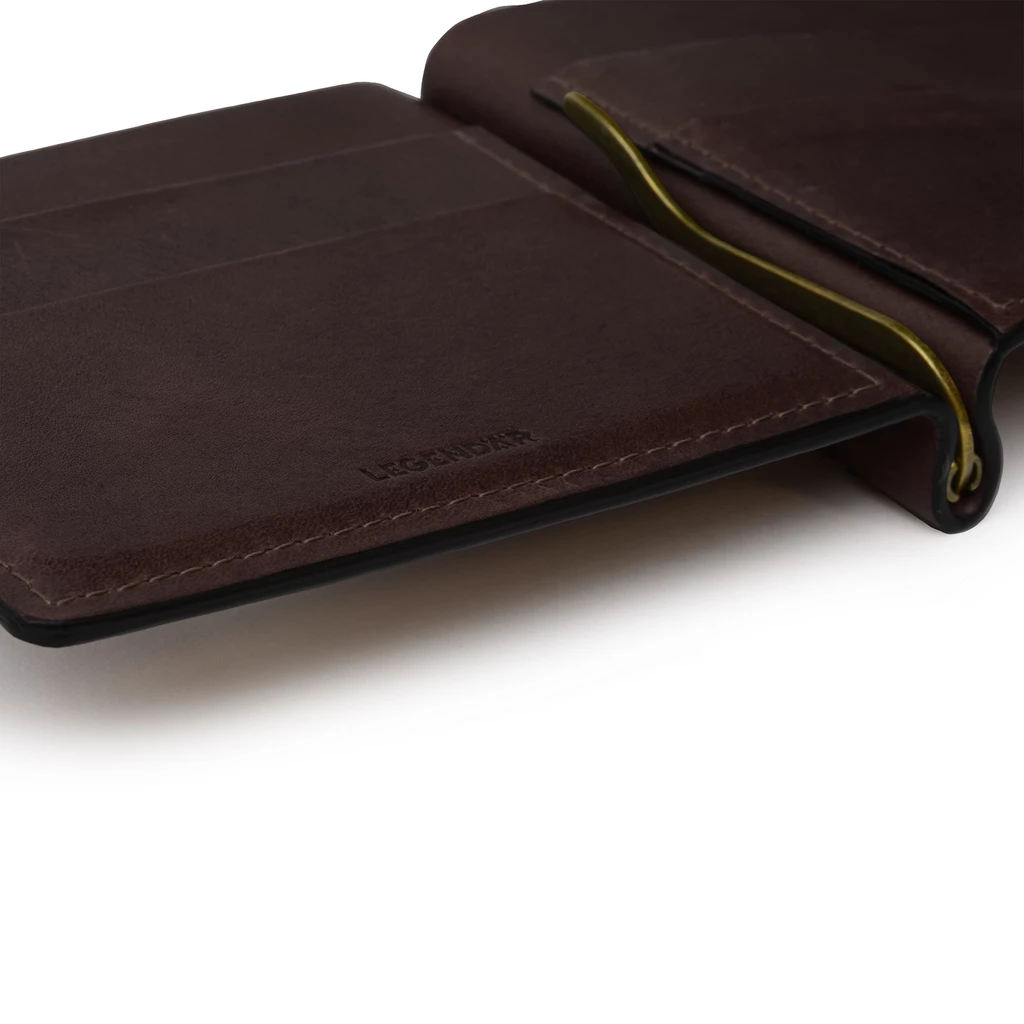 Leder Portemonnaie, Leather Wallet CLYP Mokka