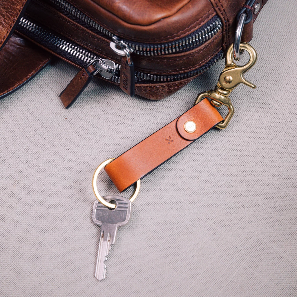 Leder Schlüsselanhänger, Key Chain SPRYNG Chestnut