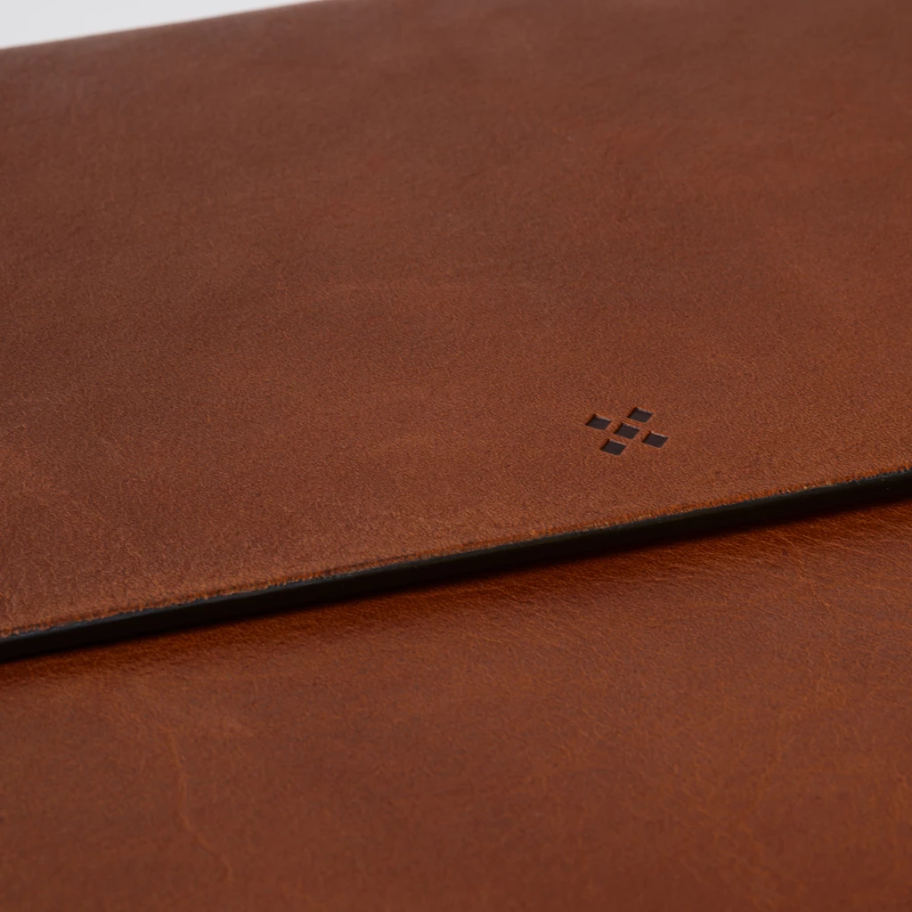 Leder Laptoptasche, Briefcase SLYMM chestnut